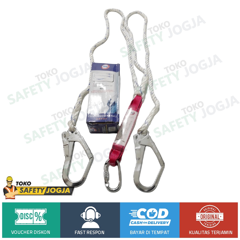 Jual Safety Lanyard Absorber Double Big Hook Shopee Indonesia