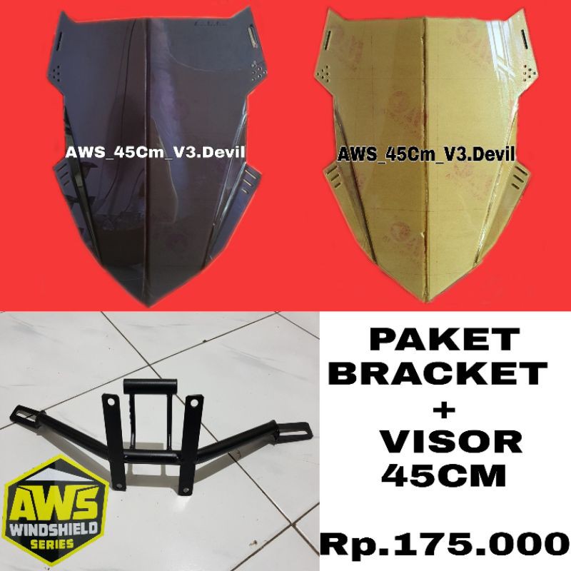 Jual PAKET Bracket Pangkon Visor Windshield Honda Beat Honda Vario