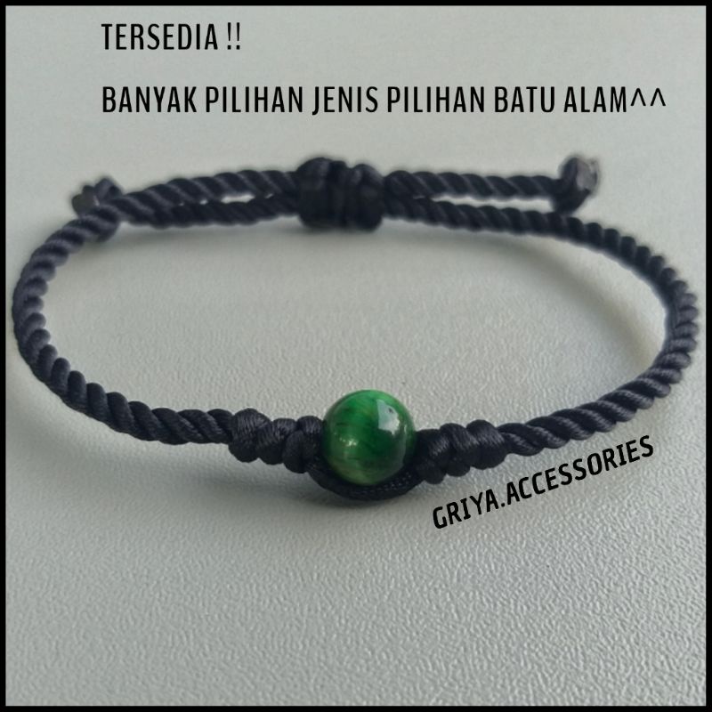 Jual Gelang Tali Ulir Hitam Giok Mix Batu Alam Tiger Eye Biduri Sepah