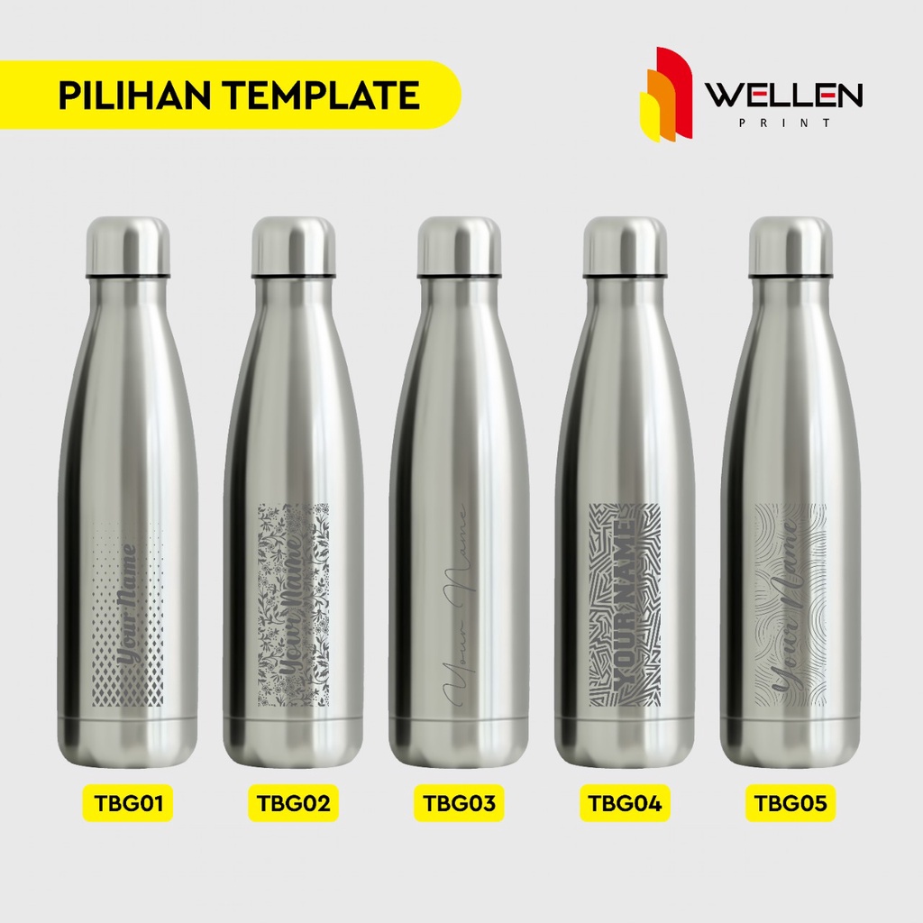 Jual Wellen Print Tumbler Bowling Grafir Custom Nama Cetak Botol