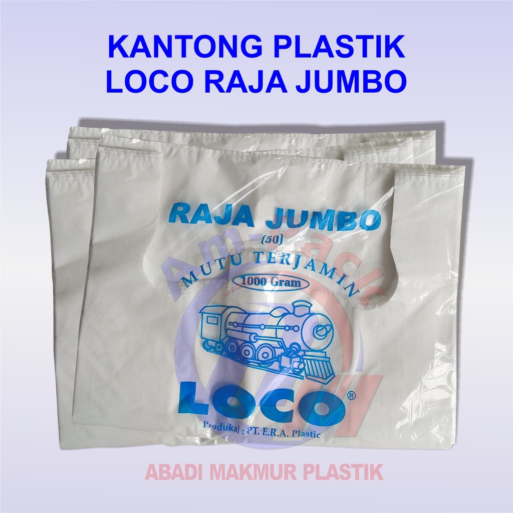 Jual Kantong Plastik Kresek Loco Putih Jumbo Tebal Uk 50 Shopee