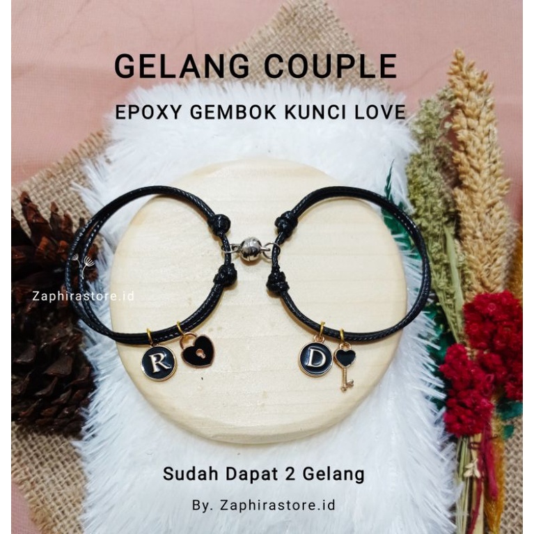 Jual Zaphirastore Cod Gelang Couple Epoxy Gembok Kunci Love