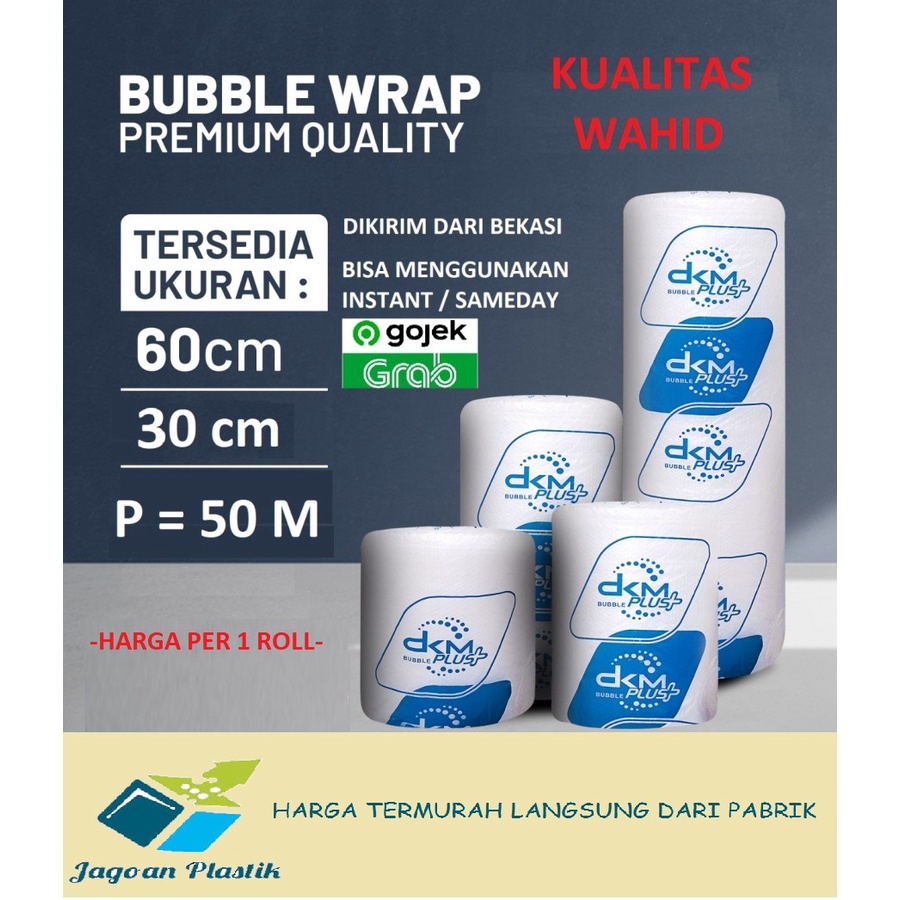 Jual BUBBLEWRAP DKM Plus Premium Plastik Bubble Wrap Hitam Bening 50