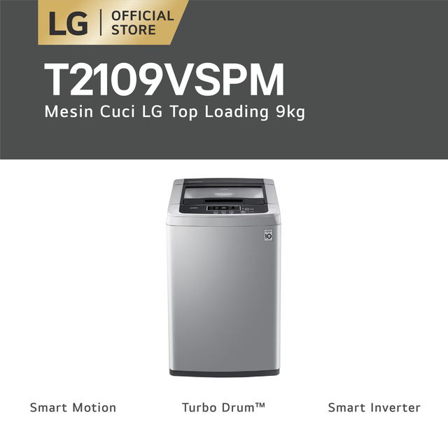 Jual LG Mesin Cuci Top Load 9kg Smart Inverter Dengan Turbo Drum