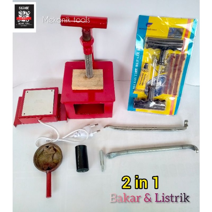 Jual SEPAKET Tambal Ban Bakar Listrik 2 In 1 Tambal Ban Tubles Kompon