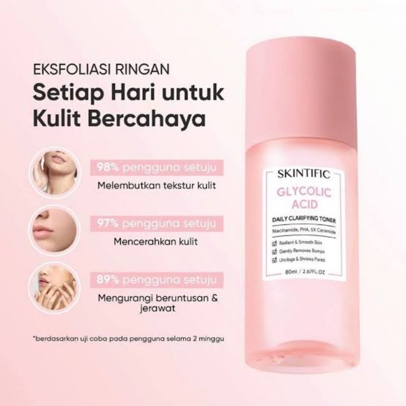 Jual Bpom Skintific Glycolic Acid Daily Clarifying Toner Ml Shopee