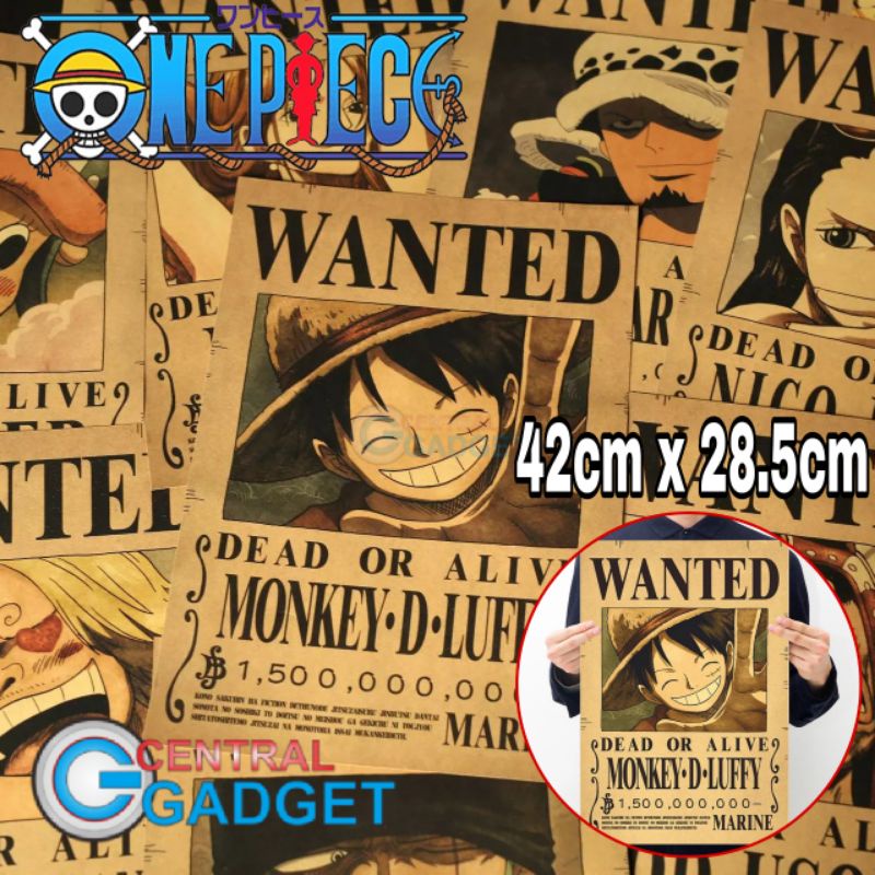 Jual Bounty One Piece Poster Buronan Poster Besar Bajak Laut Mugiwara