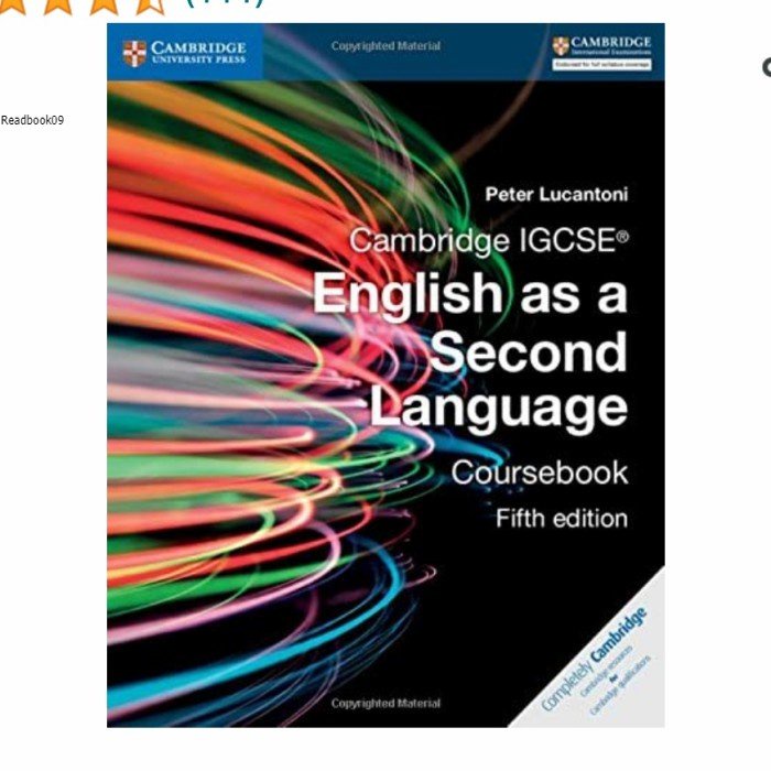 Jual Cambridge Igcse English As A Second Language Coursebook Shopee