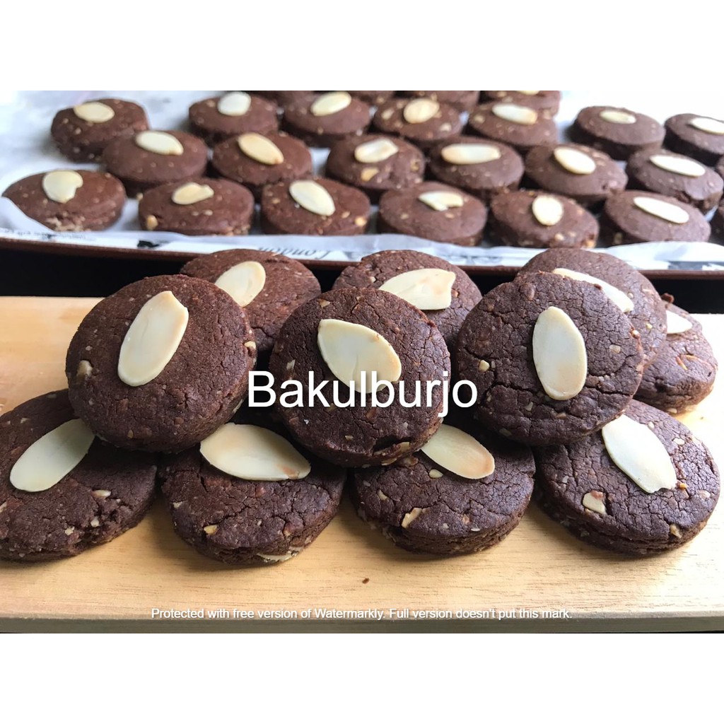 Jual Chocolate Almond Cookies Kue Kering Coklat Almond Shopee Indonesia