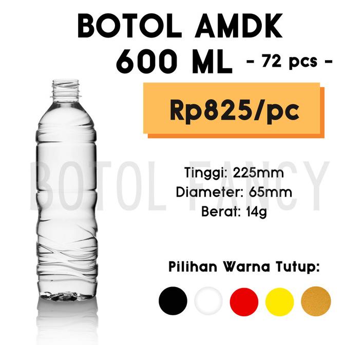 Jual Botol 600ml Botol Plastik 600ml Botol Air Botol AMDK 72 Pcs