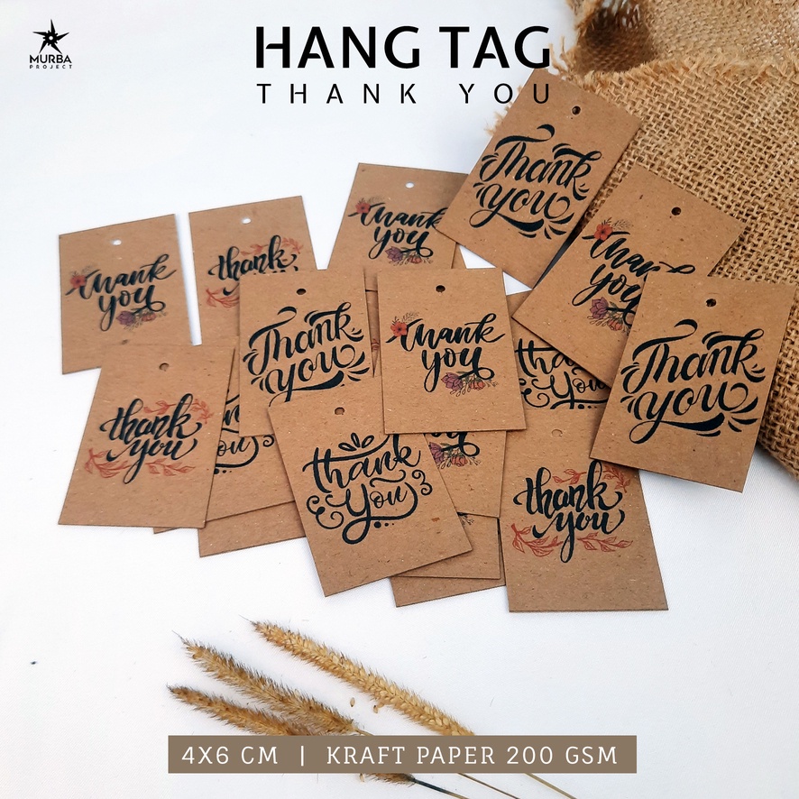 Jual HANG TAG ISI 100 HANGTAG THANK YOU KARTU UCAPAN TERIMA KASIH