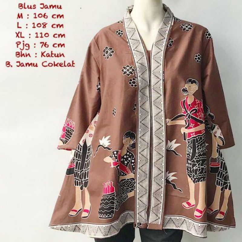 Jual Blus Jamu Gendong Batik Solo Atasan Kerja Blis Wanita Blus