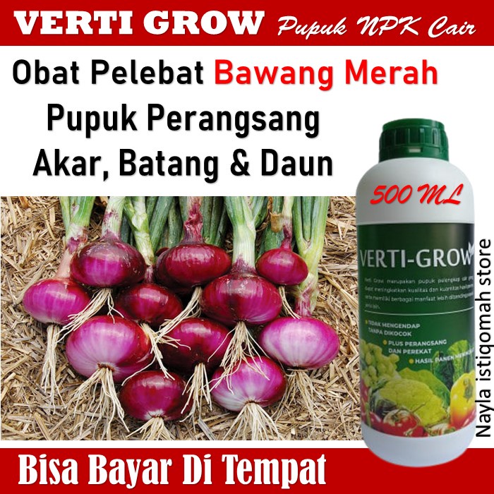 Jual Pupuk Pelebat Bawang Merah Verti Grow 500 ML Pupuk NPK Cair