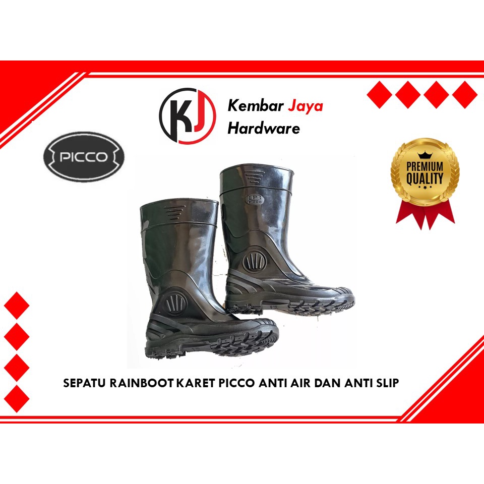 Jual Sepatu Boots Hitam Karet Pvc Tahan Anti Air Anti Slip Murah