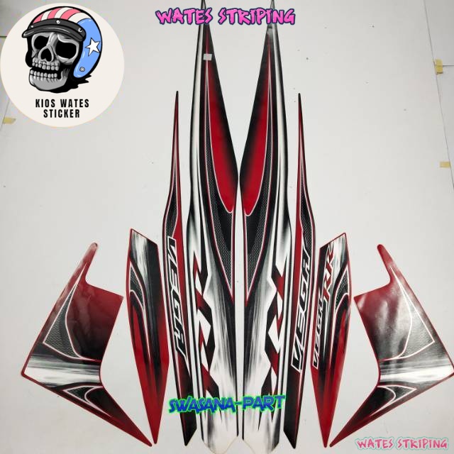 Jual Striping Sticker Lis Les Polet Yamaha Vega Rr 2013 2014 Hitam