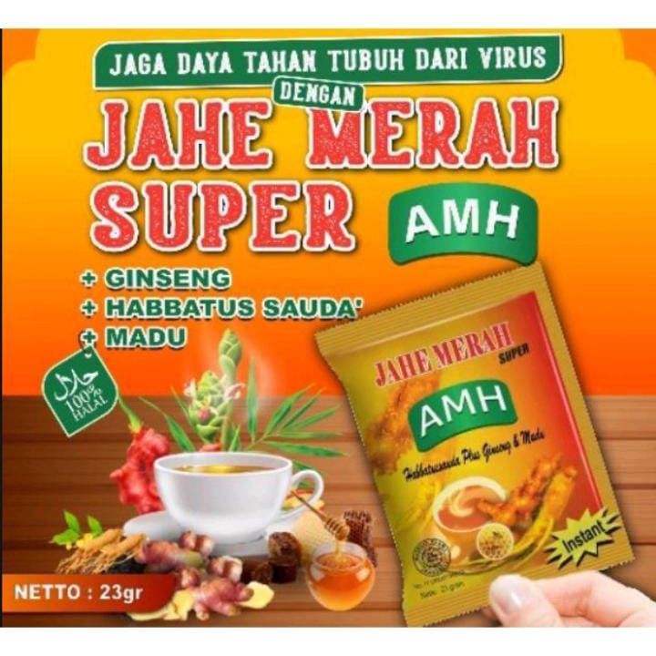 Jual AMH Jahe Merah Kemasan 1 Renceng Isi 12 Sachet Shopee Indonesia