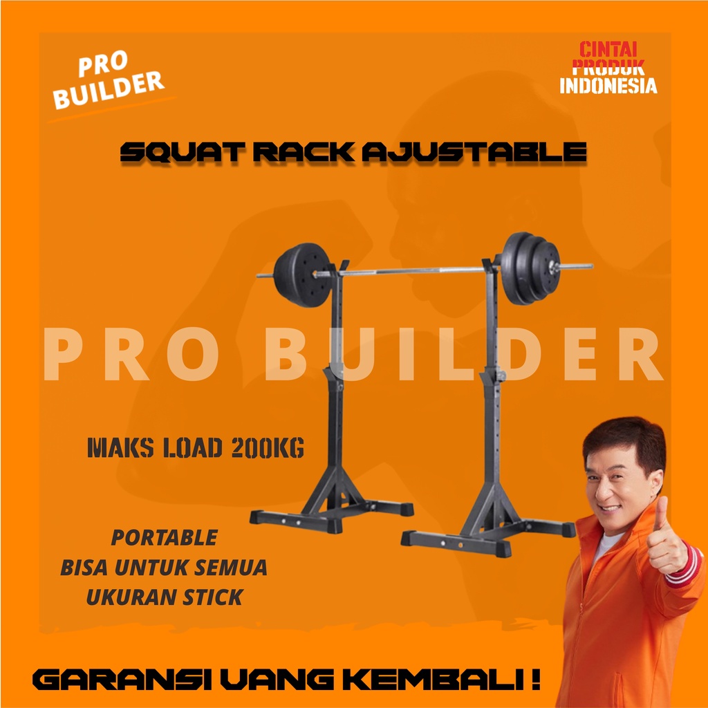 Jual Pelengkapan Home Gym Fitness Rak Dumbel Free Squat Stand Rack