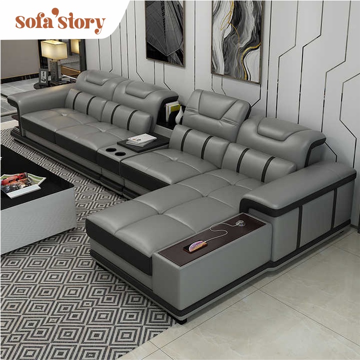 Jual Sofa Minimalis L Shape Kulit Charmaine Sofa Keluarga Sofa Tamu