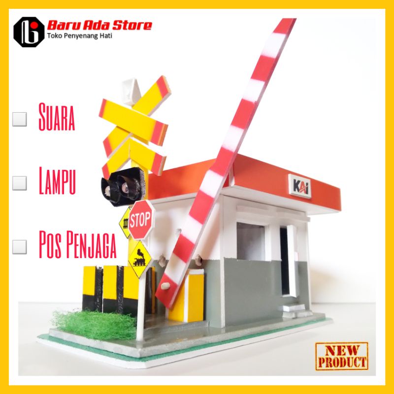 Jual Palang Pintu Kereta Api Bunyi Lampu Suara Supra Miniatur Shopee