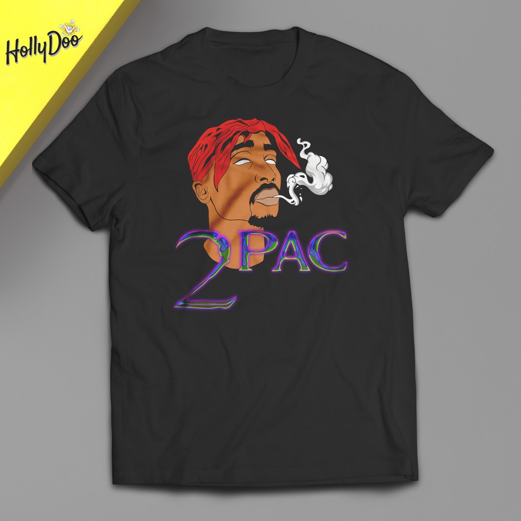 Jual T Shirt 2Pac Tupac Amaru Shakur Art Photo Kaos Sablon DTG Tinta