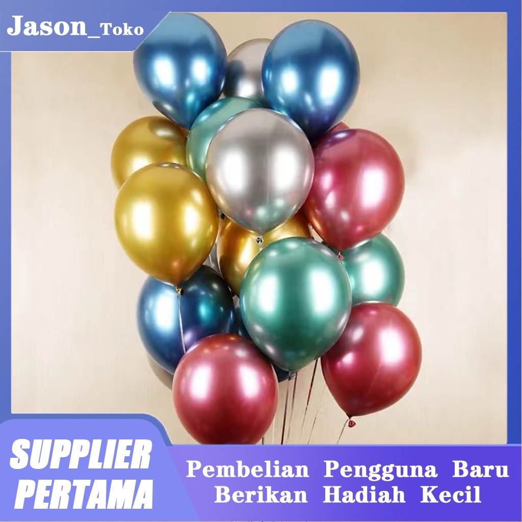 Jual Balon Latex Metalik Chrome Balloon Chrome Inch Per Pack Isi