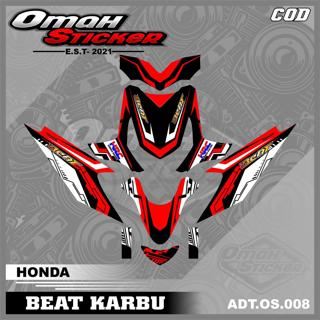 Jual Striping Decal BEAT KARBU Sticker Striping Lis Variasi Full Body