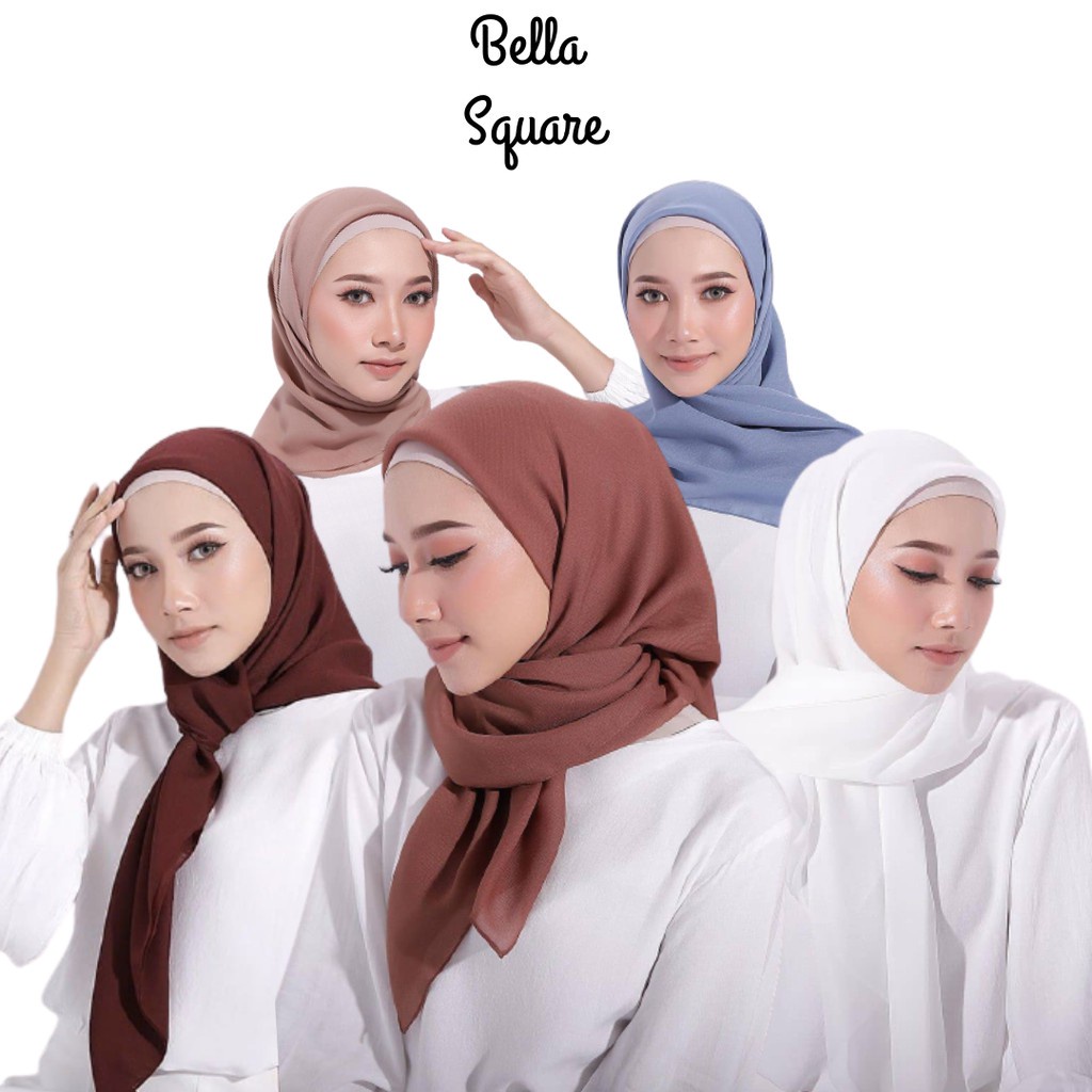 Jual JILBAB BELLA SQUARE SEGI EMPAT HIJAB BELLA SQUARE TERBARU WARNA