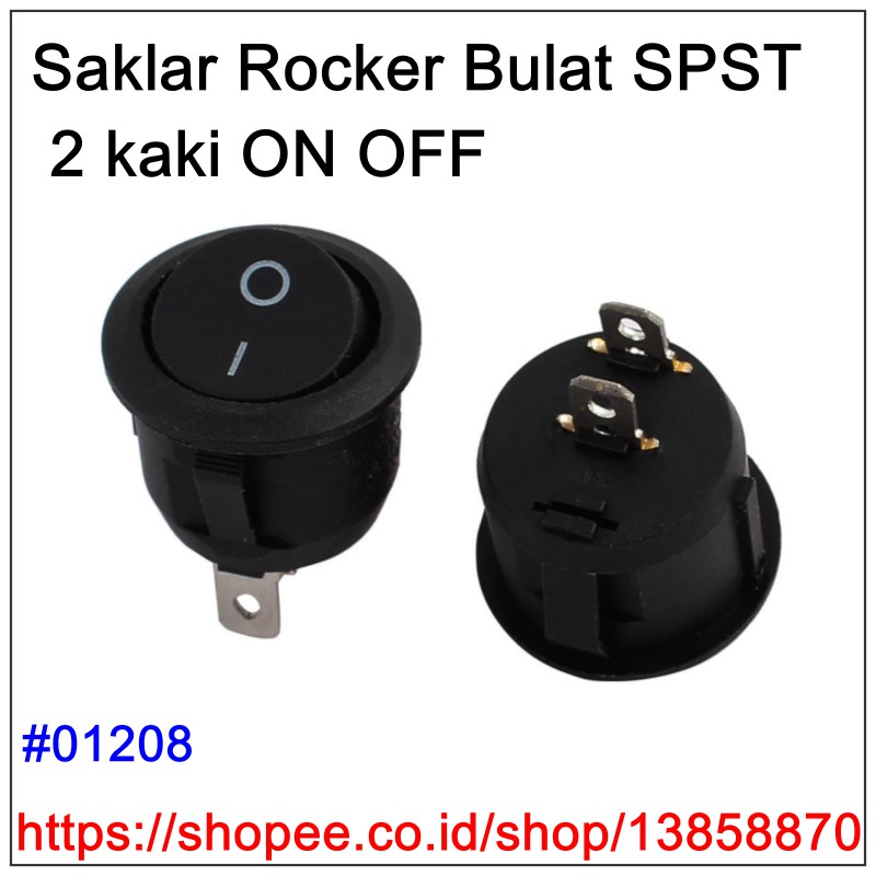 Jual Saklar Rocker Bulat Kaki Spst Switch Round Toggle On Off Sw