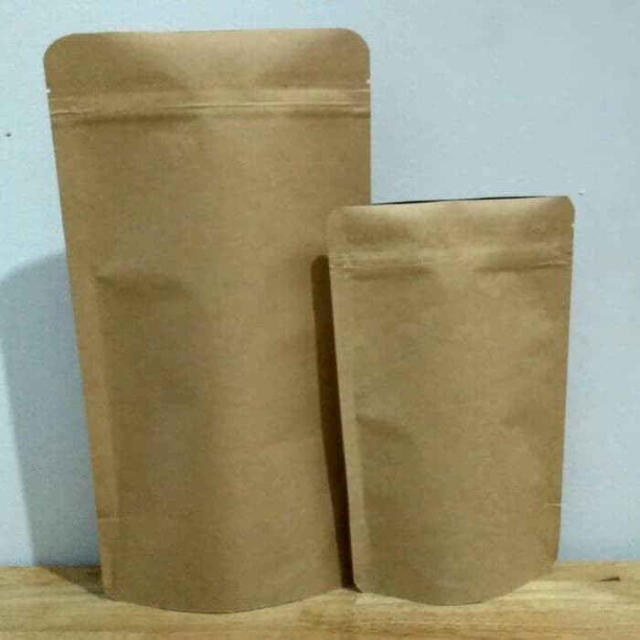 Jual TERMURAH Kraft Paper 18x29 Standing Pouch Craft Zipper 18 X 29