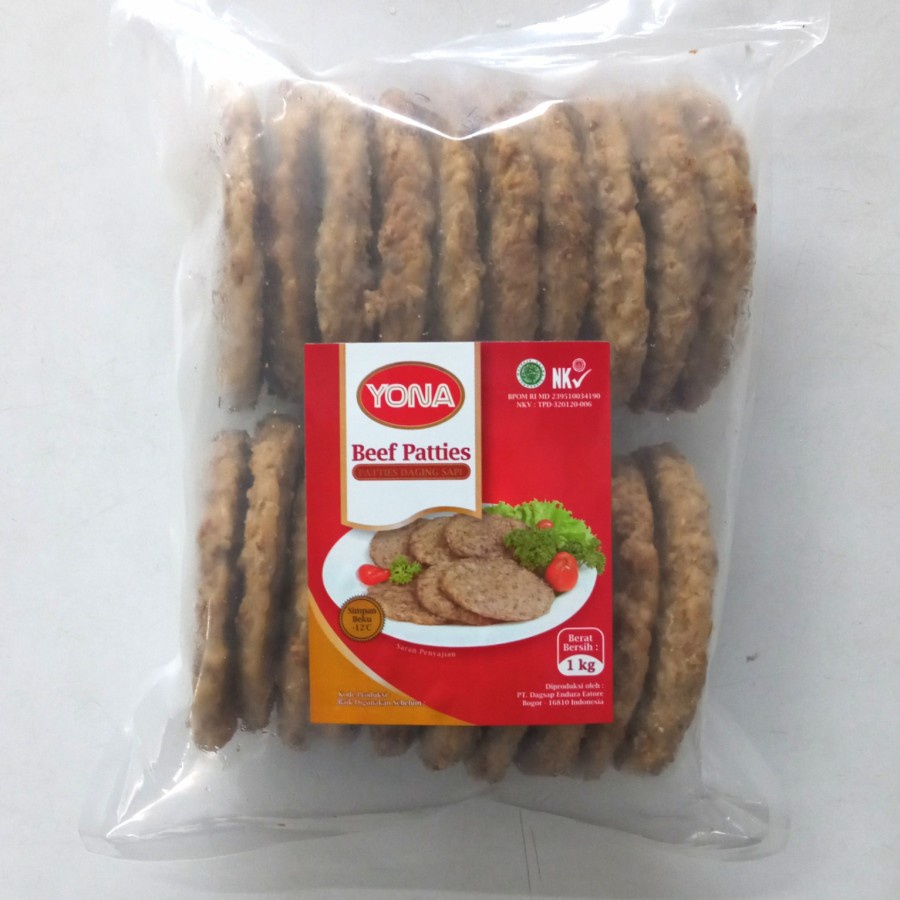 Jual YONA BEEF PATTIES 1 KG 20 PCS ISIAN BURGER Shopee Indonesia