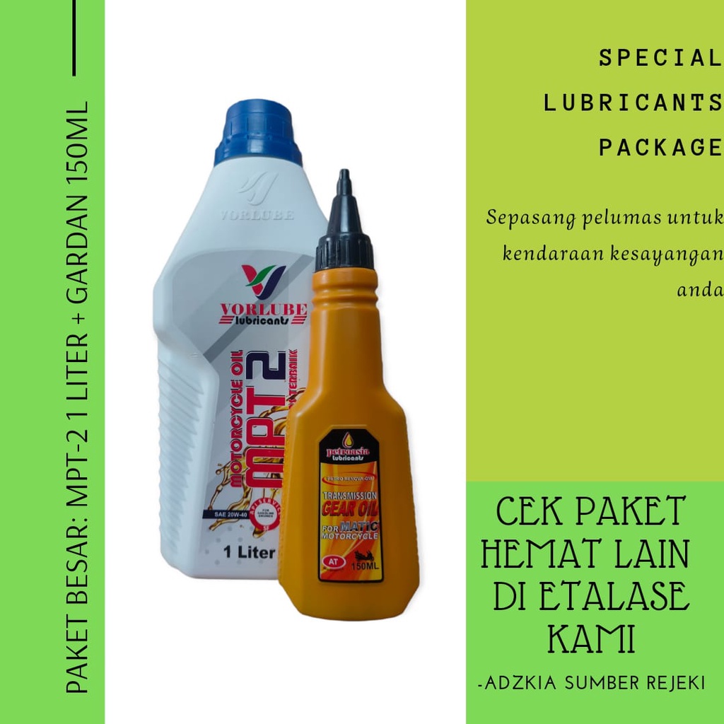 Jual Paket Oli Besar Vorlube Mpt Liter Oli Gardan Gear Matic Oli