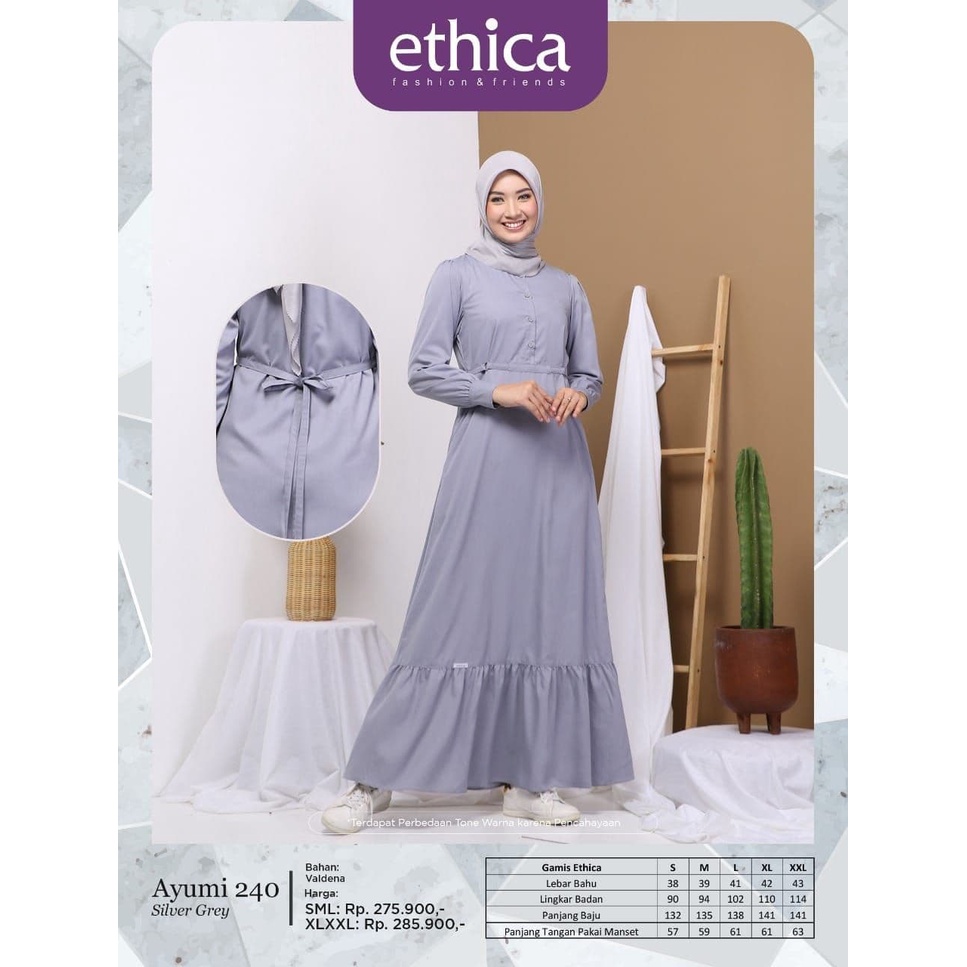 Jual Dress Only Ethica Original Ayumi Silver Grey Ayumi