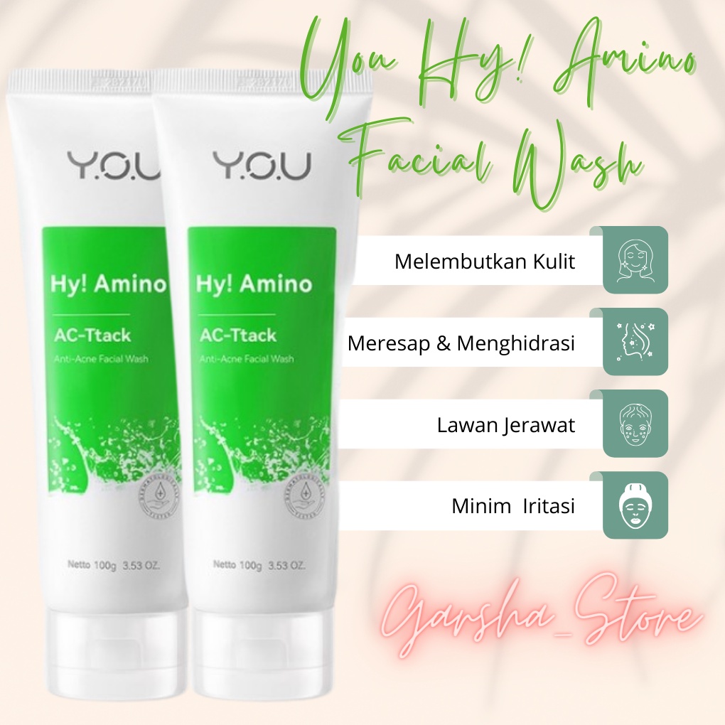 Jual YOU Hy Amino Facial Wash Anti Acne Sabun Cuci Muka BPOM Shopee