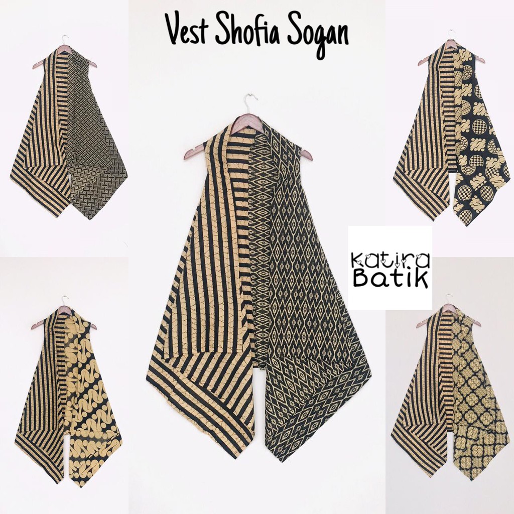 Jual Vest Shofia Sogan Batik Cantik Outer Modis Lucu Cardi Coklat Bagus