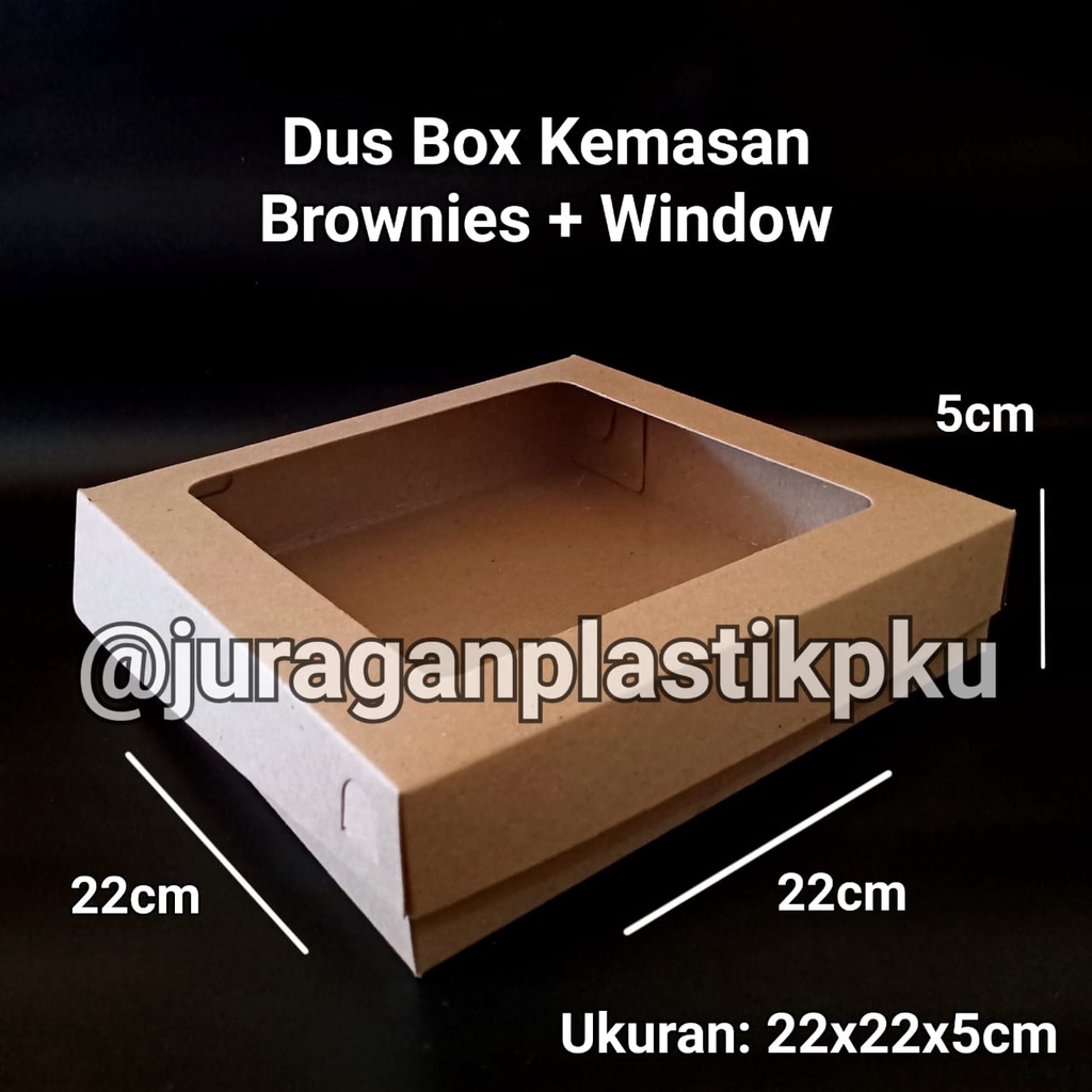 Jual Box Brownies Pizza 22x22x5 Cm Kraft Window Dus Kemasan