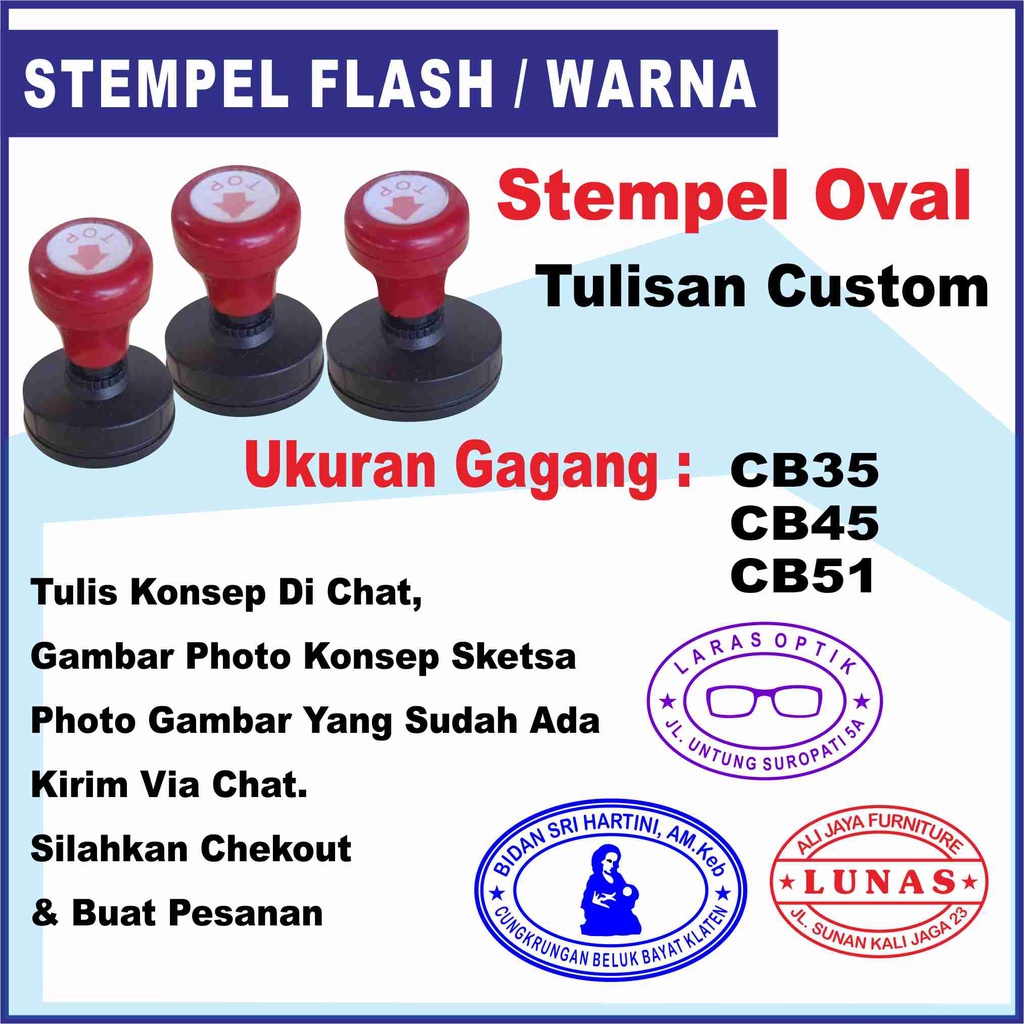 Jual Stempel Warna Oval Stempel Flash Otomatis Shopee Indonesia