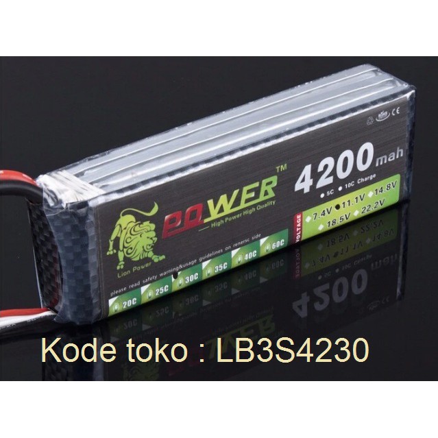 Jual Batere Baterai Battery Lipo 11 1V 3S 4200MAH 35C Pesawat Drone Car