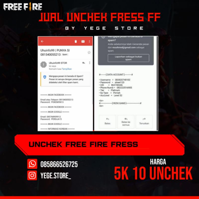 Jual AKUN FREE FIRE MURAH Shopee Indonesia