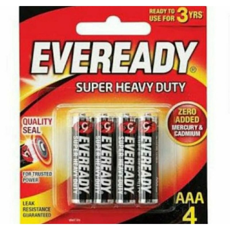 Jual Baterai Aaa Eveready Super Heavy Duty Battery Hitam Black