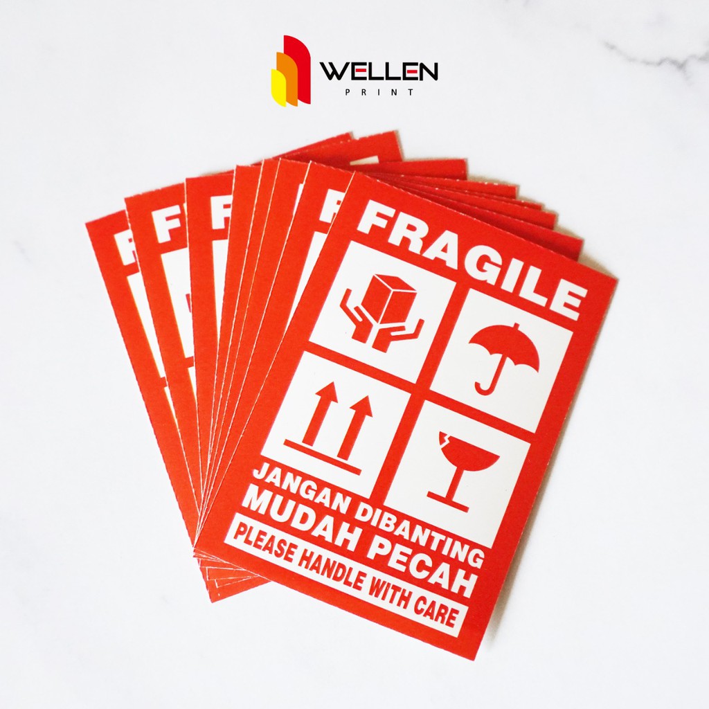 Jual Wellen Print Sticker Fragile Murah Cetak Stiker Pecah Belah