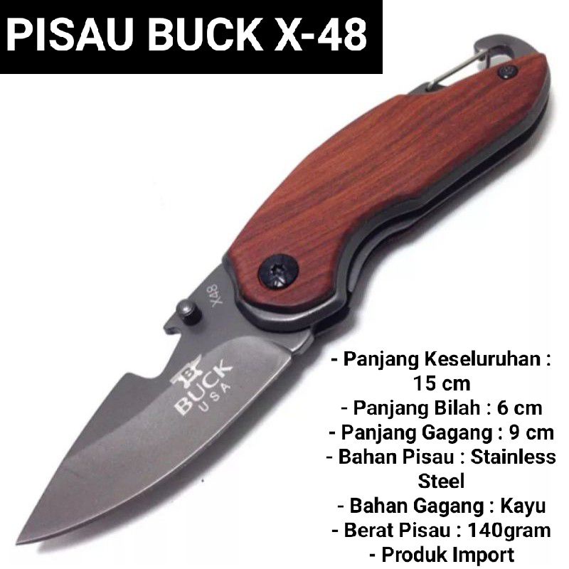 Jual Pisau Buck X48 PISAU LIPAT BUCK X 48 PISAU LIPAT CAMPING