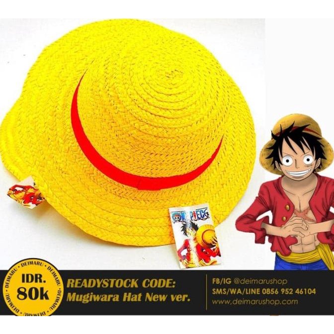 Jual Topi Jerami Cosplay Monkey D Luffy Straw Hat Mugiwara Hat New