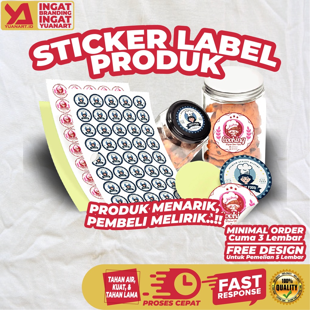 Jual STICKER STIKER LABEL LEBEL KEMASAN PRODUK MAKANAN MINUMAN BOTOL