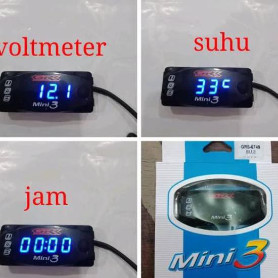 Jual Voltmeter Model Rizoma In Volt Meter Digital Suhu Dan Jam Motor