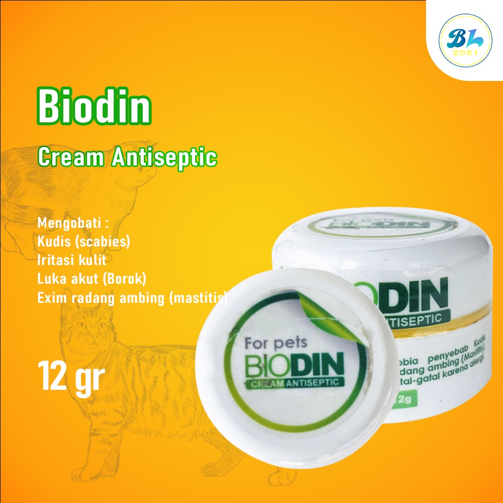 Jual Biodin Cream Antiseptic For Pet Obat Scabies Untuk Hewan Gram