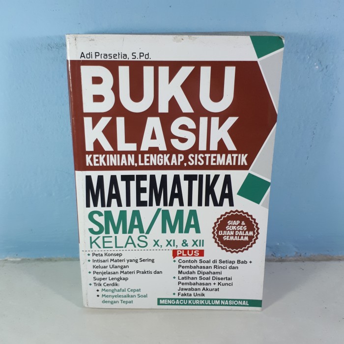 Jual Buku Klasik Matematika Sma Ma Kelas X Xi Xii Shopee Indonesia