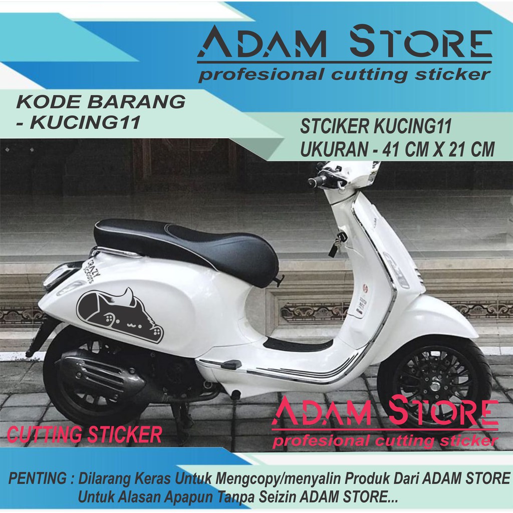 Jual Adam Store Kucing Sticker Stiker Motor Vespa Matic Vespa Lx Vespa