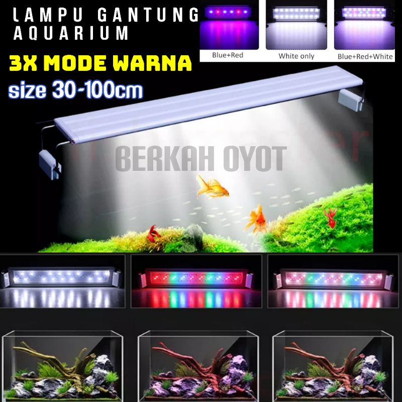 Jual LAMPU GANTUNG AQUARIUM 3 MODE 3X GANTI WARNA WARNA PUTIH PINK