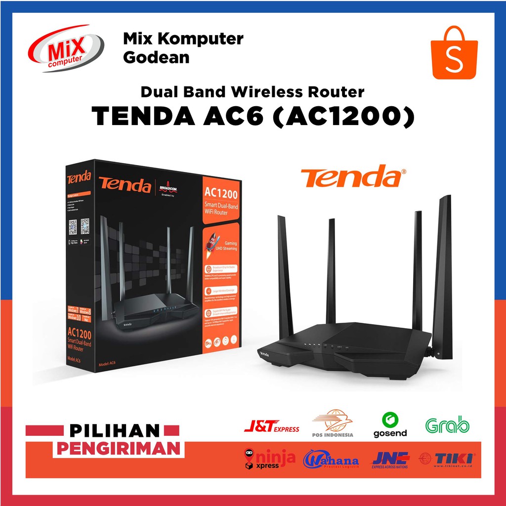 Jual Router WiFi Tenda AC6 Dual Band Canggih AC1200 Shopee Indonesia