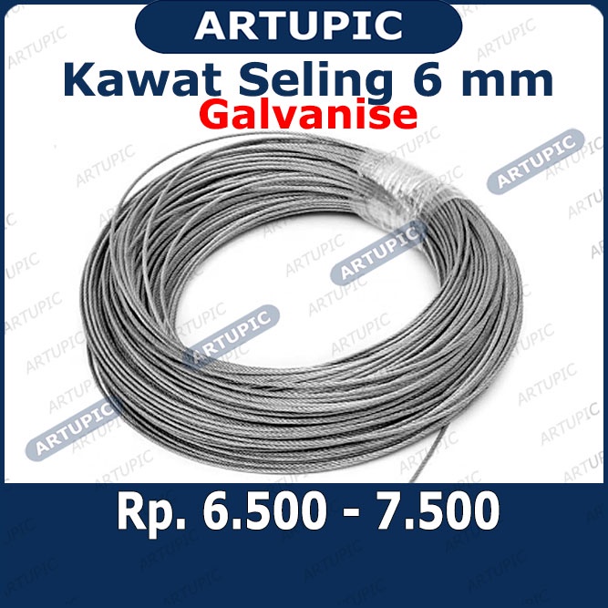 Jual Kawat Seling 6 Mm Kawat Selling Sling Baja Galvanise Wire Rope 6mm